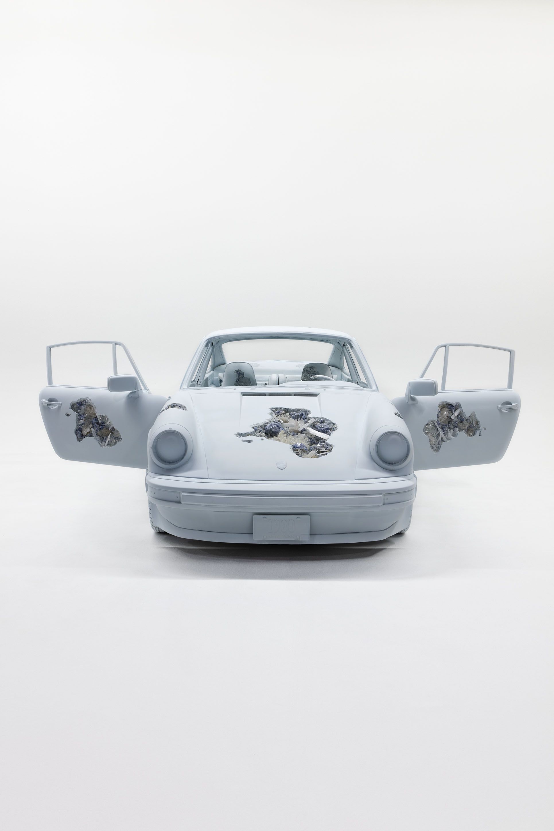 Blue Calcite Eroded Porsche 911 by Daniel ARSHAM - Perrotin