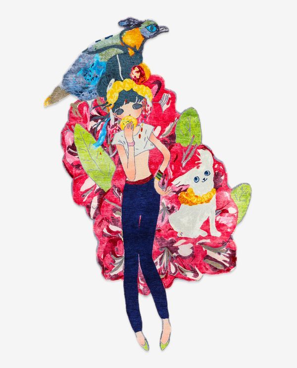 AYA TAKANO — Nepalese rug♡Himalayan monal, rhododendron, festival of dog, chatpate