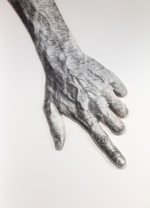 JR — Hand #8, ink on wood, France